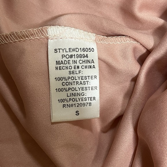 Entro Blush Pink Bow Midi Dress Shoulder Ties Fairy Princess Party - Picture 9 of 9